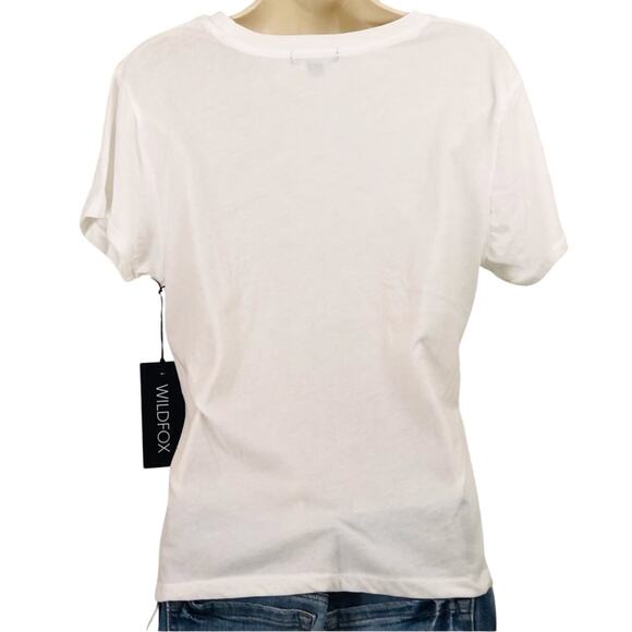 NWT Wildfox White Rainbow Coast KeKe T Shirt Graphic Print Relaxed Fit Baby Soft - Picture 3 of 16